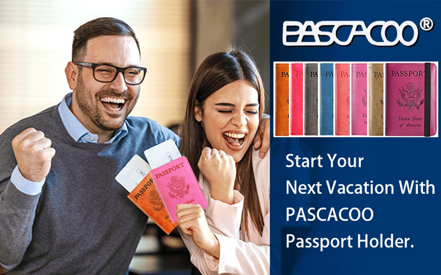 RFID Blocking Leather Passport and Card Holder