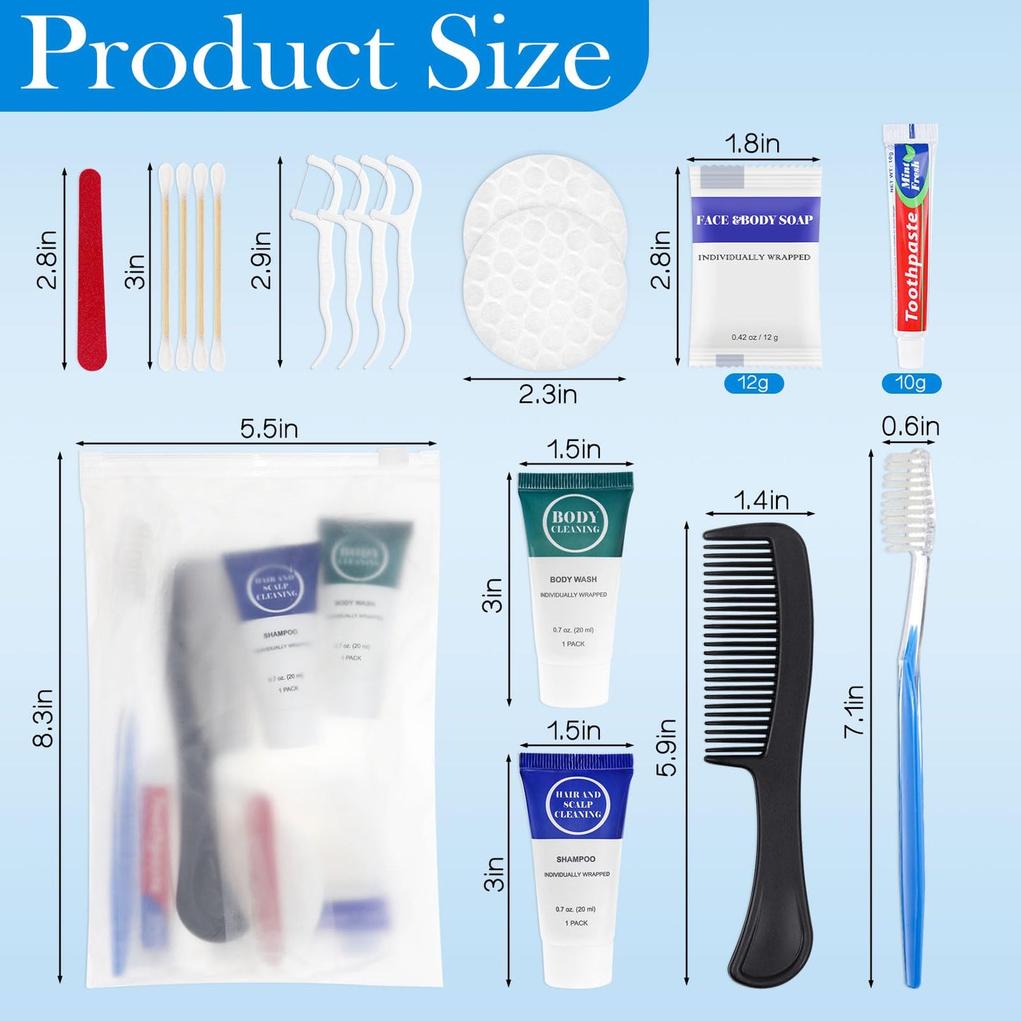 Trial Size Toiletries Supplies Individually Wrapped