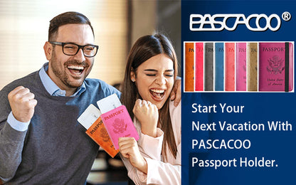 RFID Blocking Leather Passport and Card Holder
