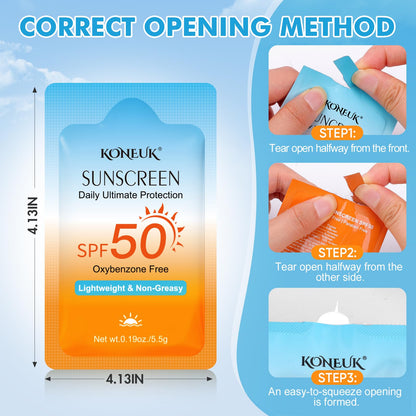 30 Pack Travel Size Sunscreen, SPF 50