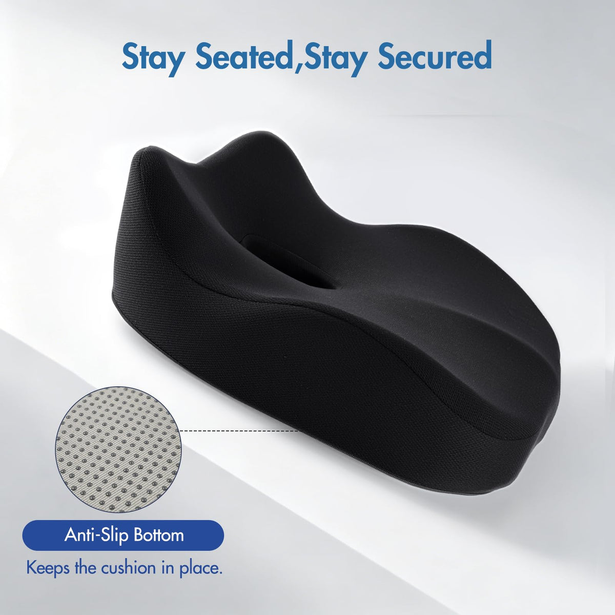 Ergonomic Memory Foam Car Seat Pad for Sciatica Pain Relief