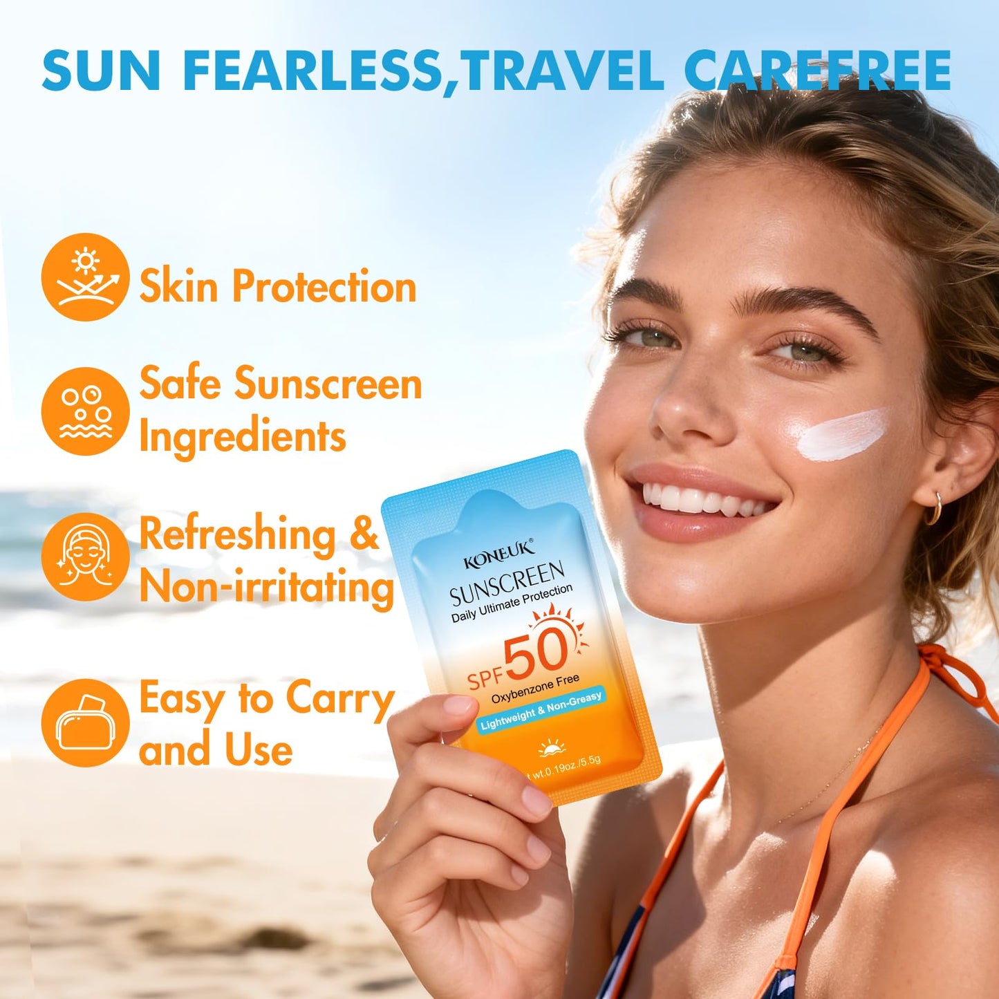 30 Pack Travel Size Sunscreen, SPF 50