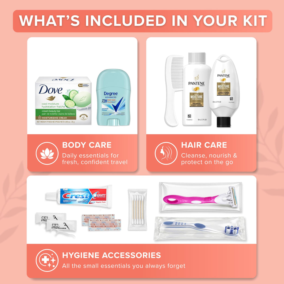 Travel Essentials For Women TSA Approved Toiletry Bag & Travel Size Kit