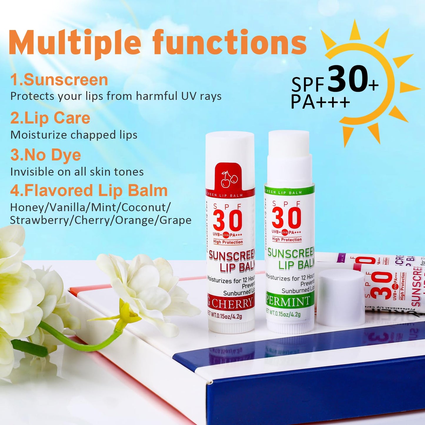 SPF 30 Lip Sunscreen, Travel Size 16 Pack