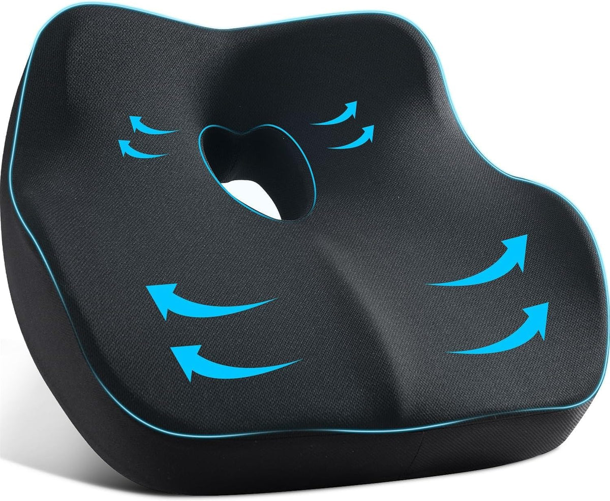 Ergonomic Memory Foam Car Seat Pad for Sciatica Pain Relief