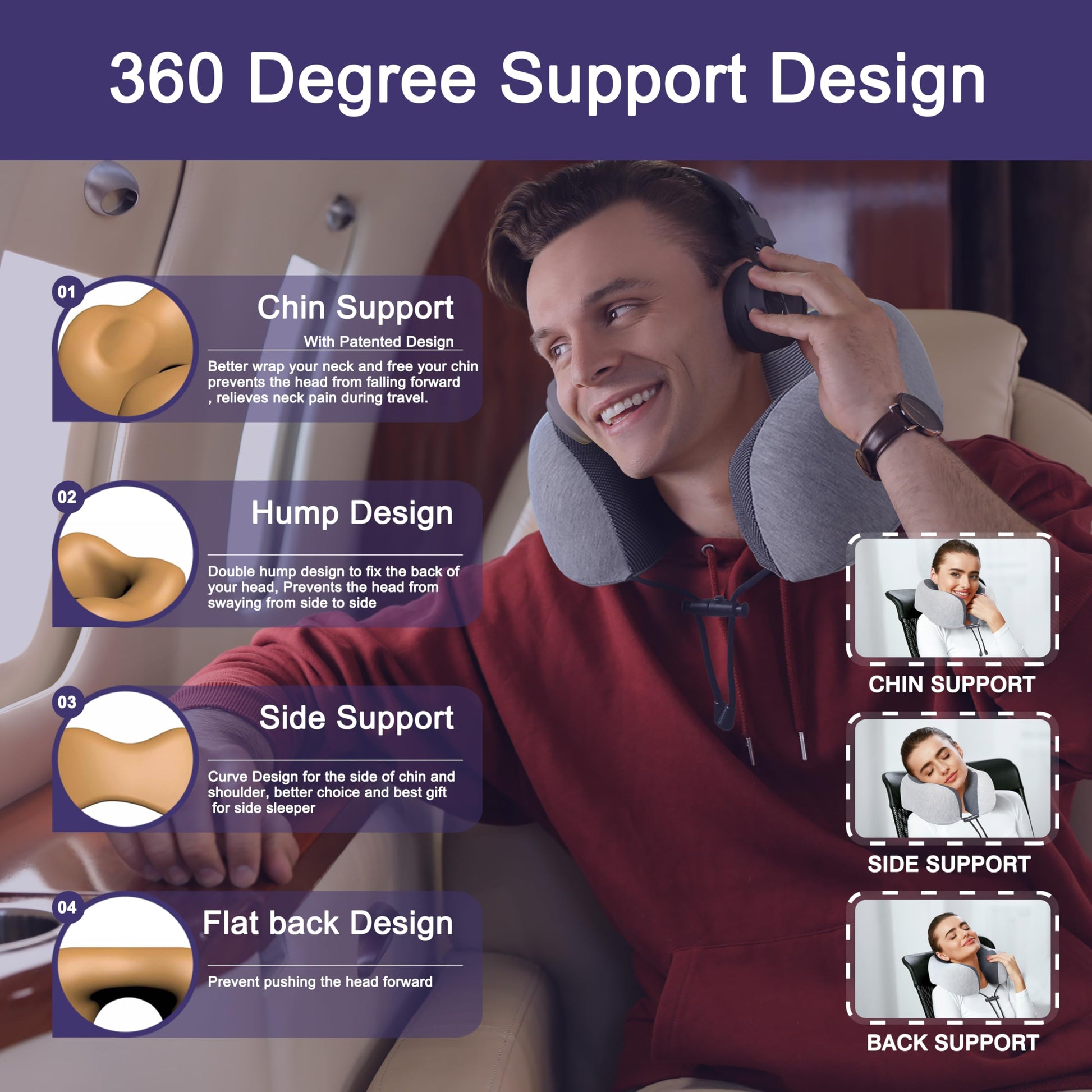 100% Pure Memory Foam Travel Pillow - First Coast Travel Shop