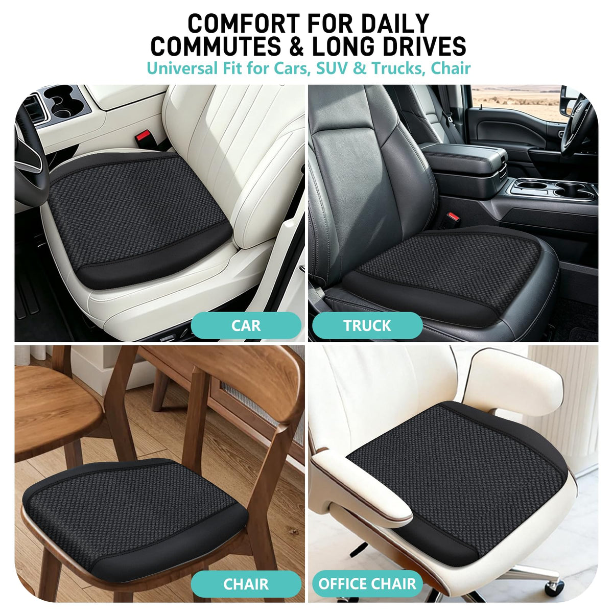 Car Seat Cushion for Driving, Ergonomic Wedge Truck Driver Seat Cushion